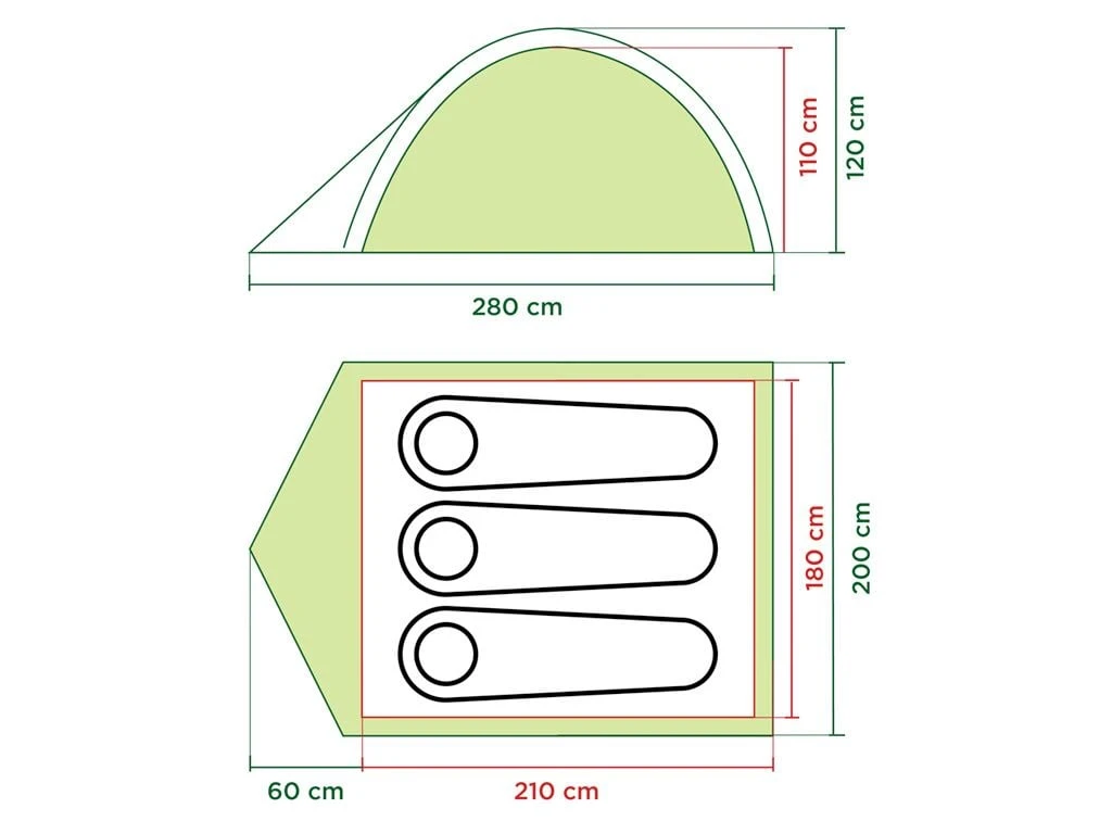 Coleman Darwin 3 Grey Koepeltent 2 Coleman Darwin 3 Grey Koepeltent - Afbeelding 2